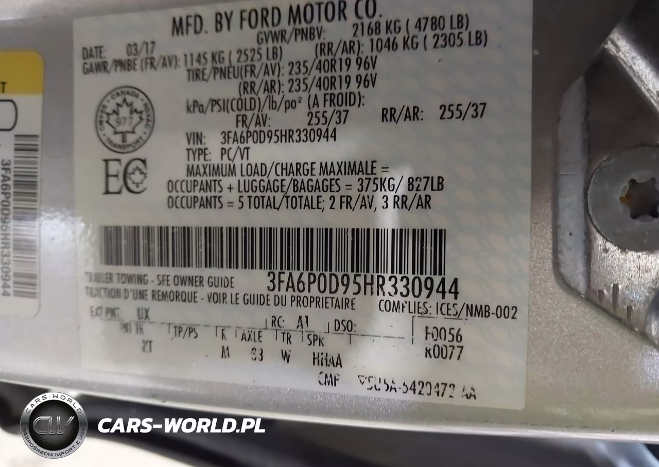 2017 Ford Fusion Titanium VIN:3FA6P0D95HR330944 - 9