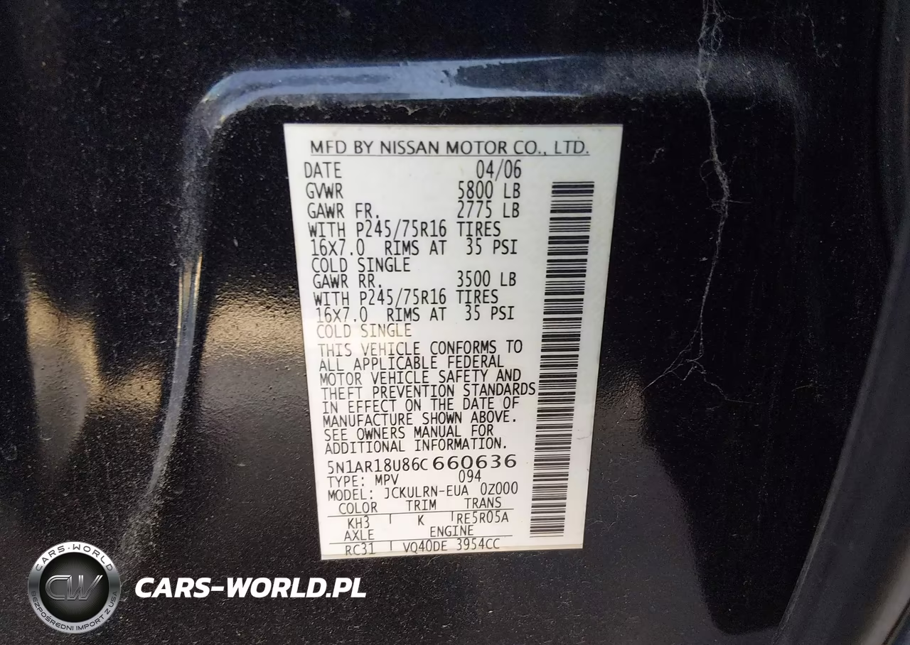 2006 Nissan Pathfinder Le-Se-Xe VIN:5N1AR18U86C660636 - 9