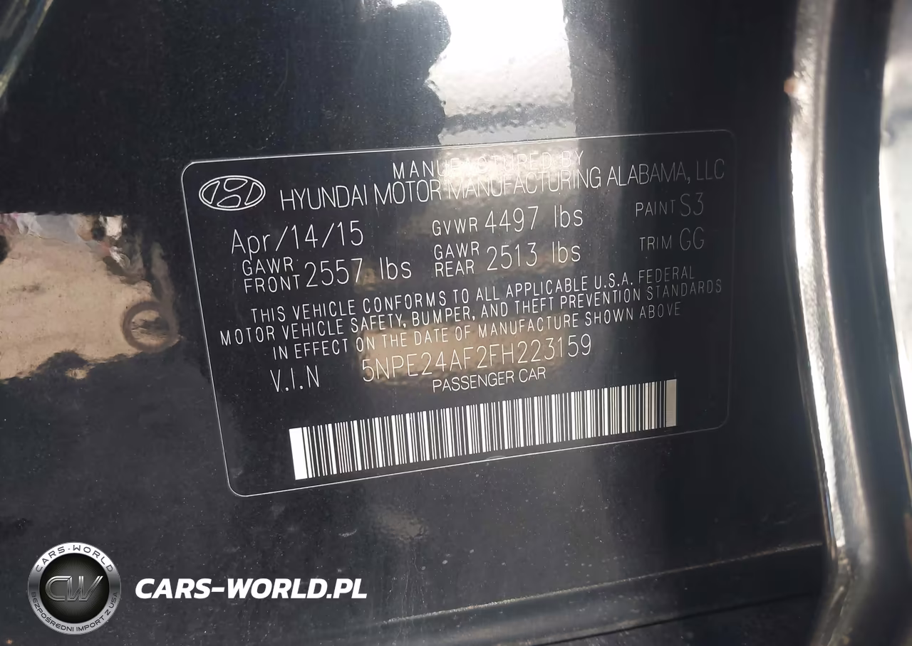 2015 Hyundai Sonata Se VIN:5NPE24AF2FH223159 - 9