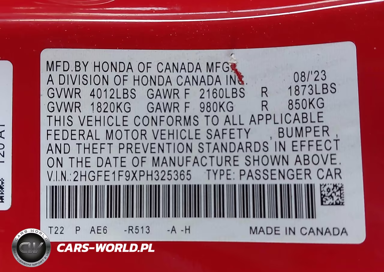 2023 Honda Civic Touring VIN:2HGFE1F9XPH325365 - 9
