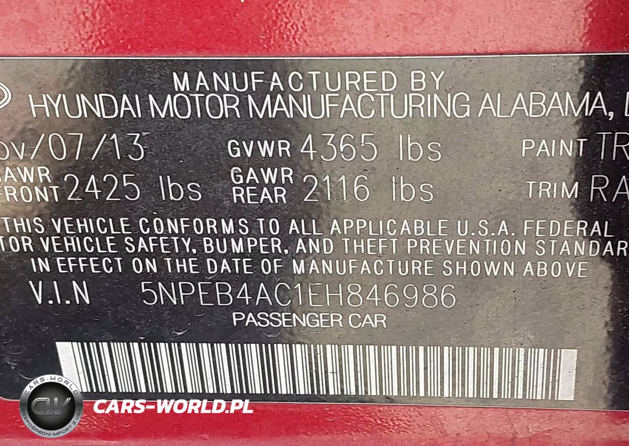 2014 Hyundai Sonata Gls VIN:5NPEB4AC1EH846986 - 9
