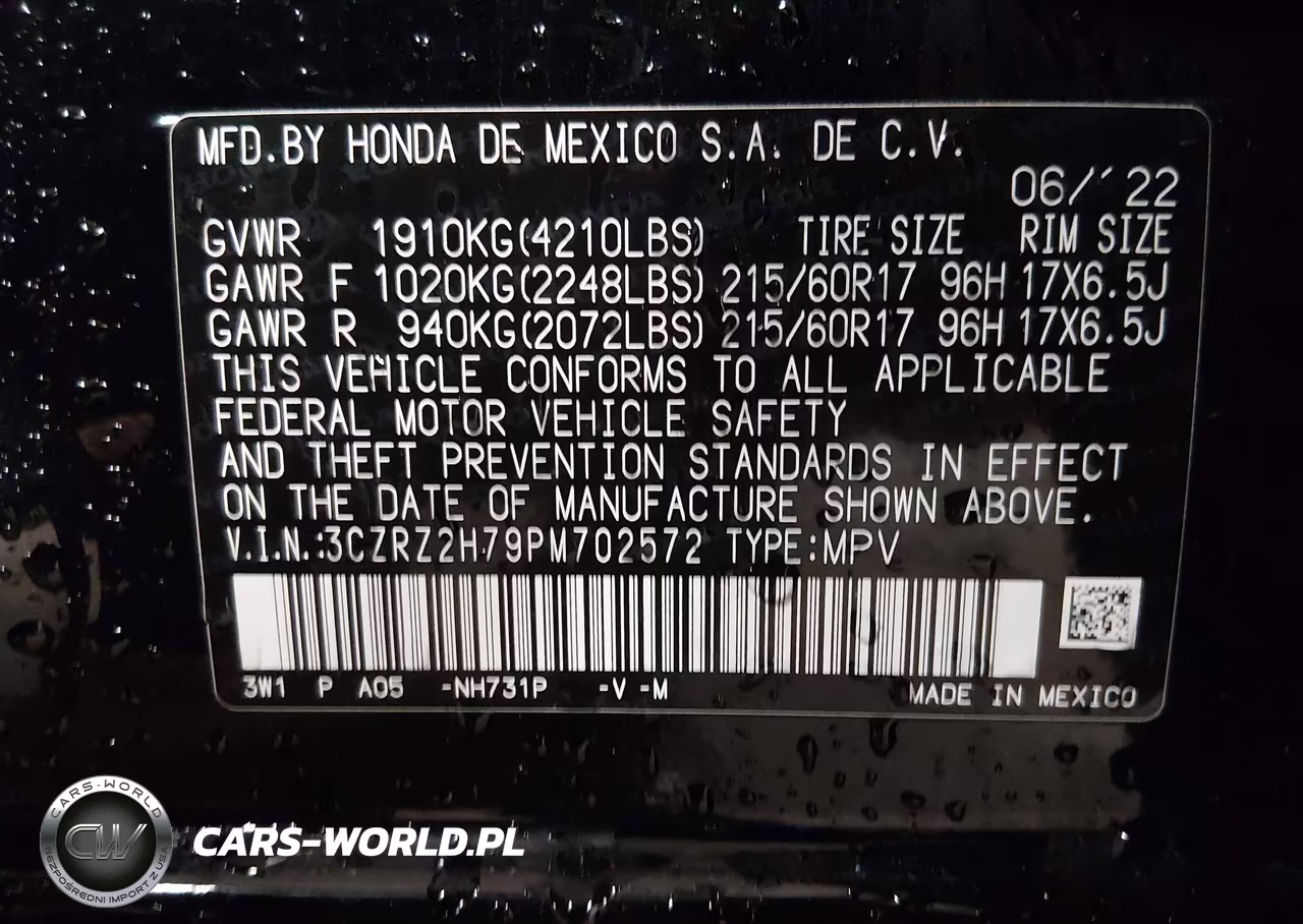 2023 Honda Hr-V Awd Ex-L VIN:3CZRZ2H79PM702572 - 9