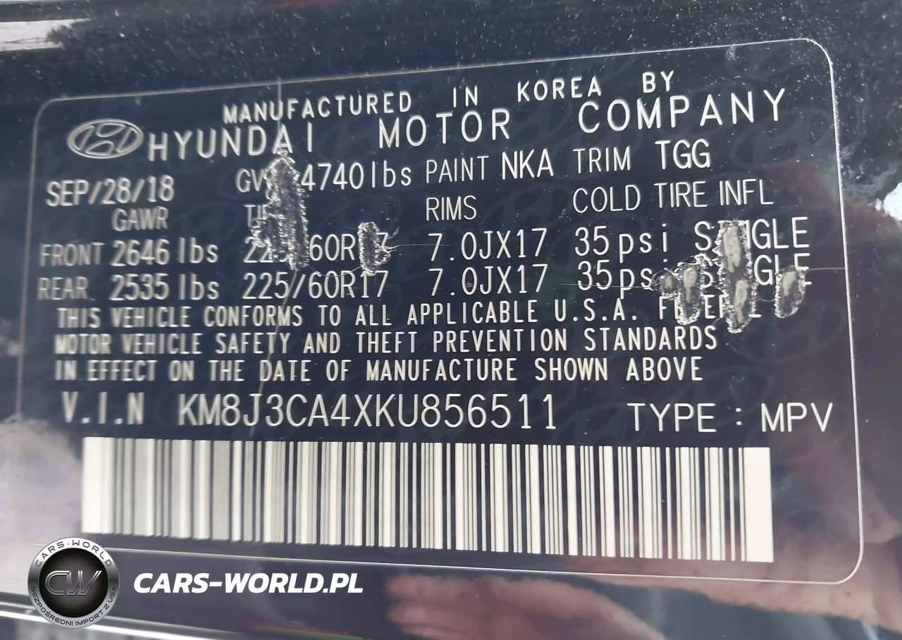 2019 Hyundai Tucson Value VIN:KM8J3CA4XKU856511 - 9