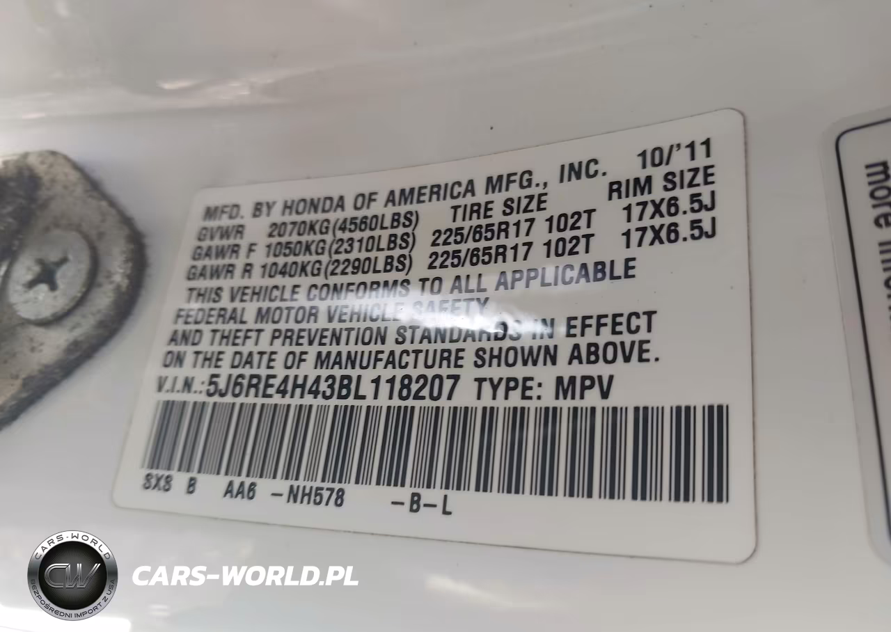 2011 Honda Cr-V Se VIN:5J6RE4H43BL118207 - 9