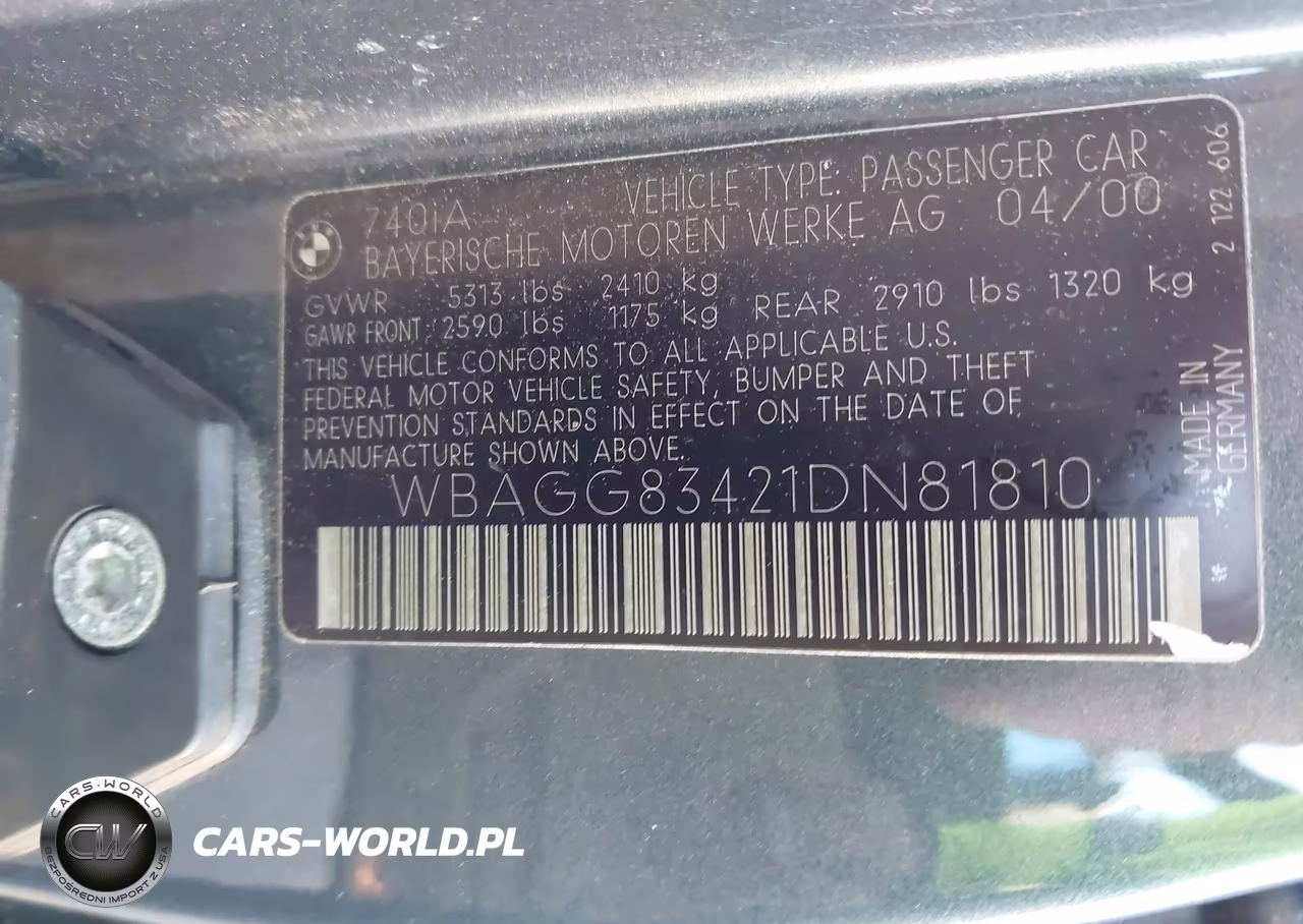 2001 BMW 740Ia VIN:WBAGG83421DN81810 - 9
