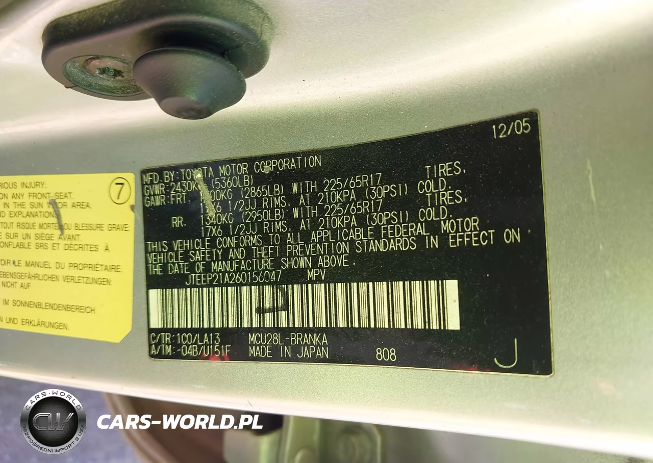 2006 Toyota Highlander Limited V6 VIN:JTEEP21A260156047 - 9