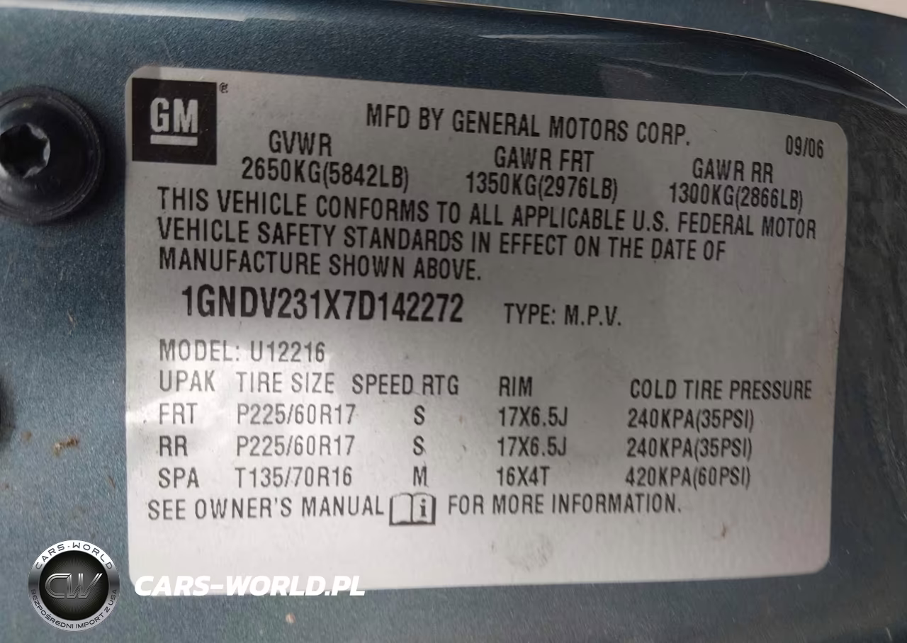 2007 Chevrolet Uplander Ls VIN:1GNDV231X7D142272 - 9