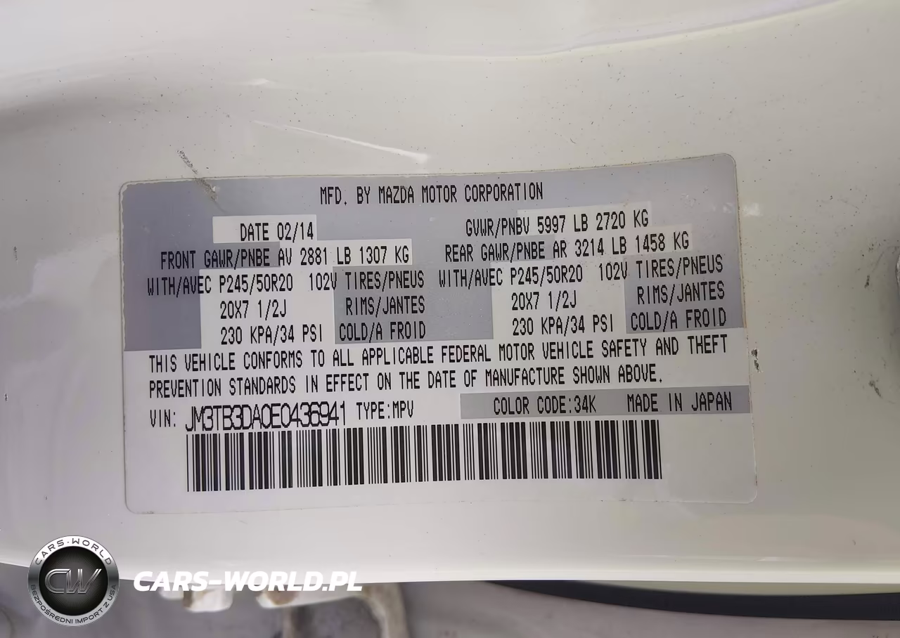 2014 Mazda Cx-9 Grand Touring VIN:JM3TB3DA0E0436941 - 9