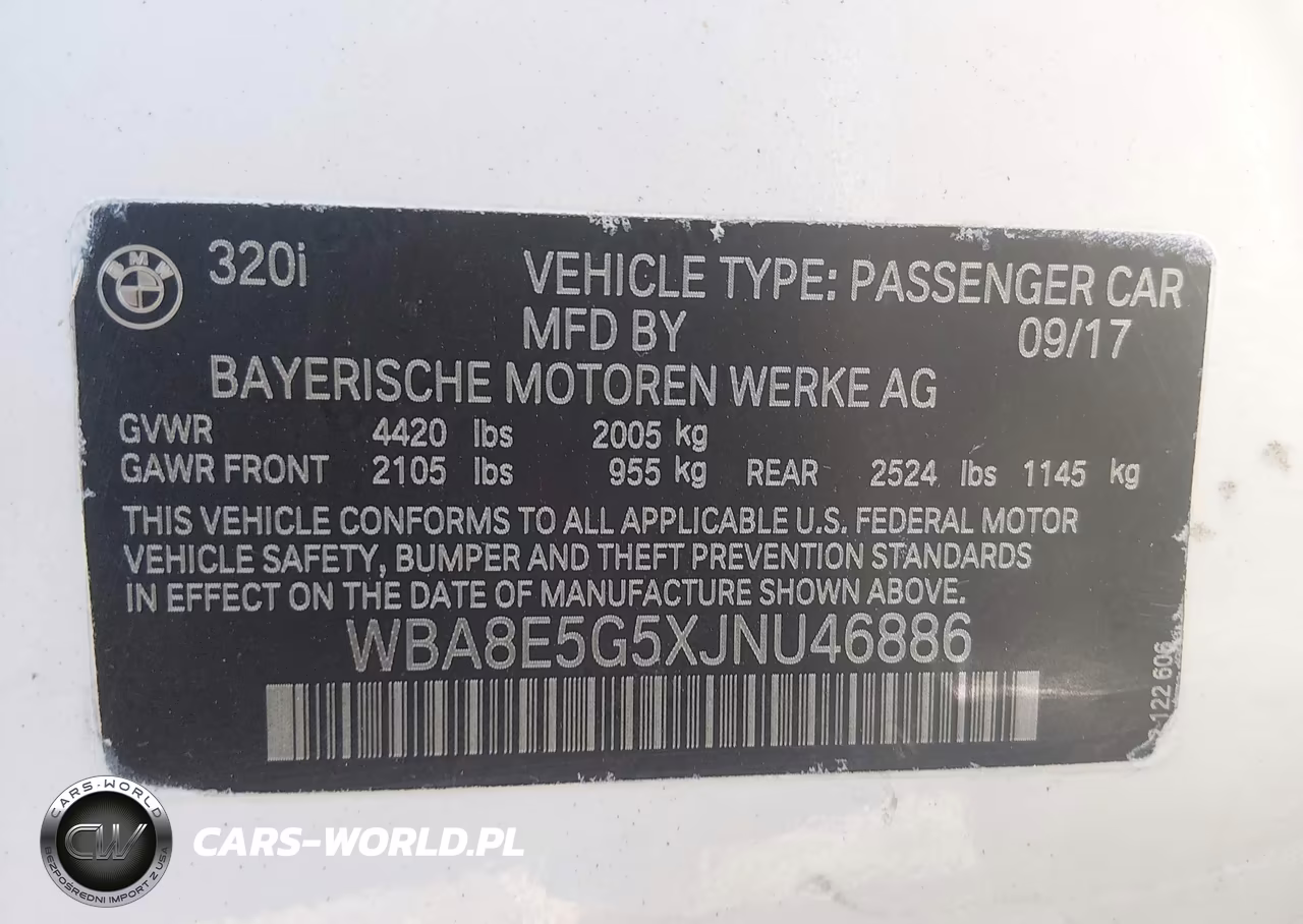 2018 BMW 320 Xi VIN:WBA8E5G5XJNU46886 - 9