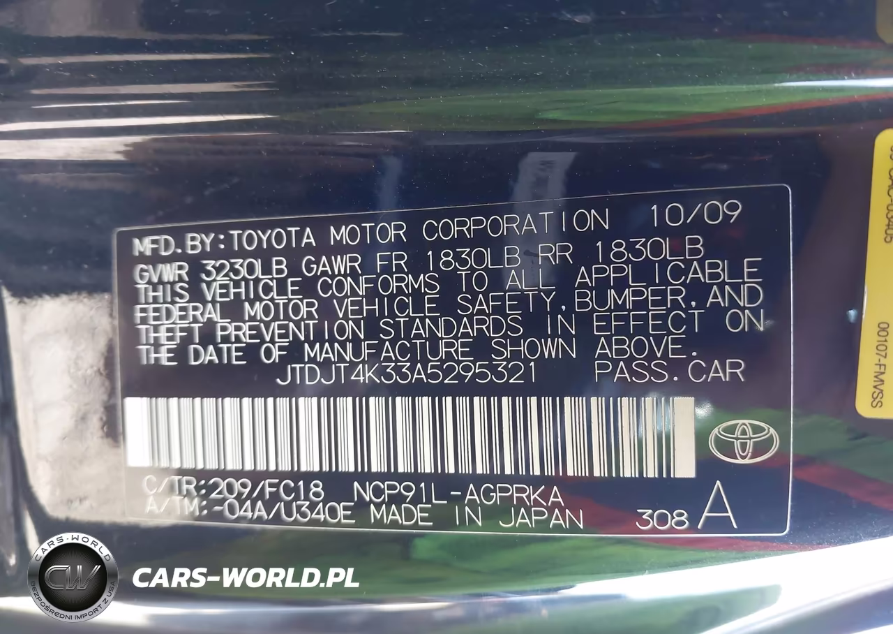 2010 Toyota Yaris VIN:JTDJT4K33A5295321 - 9