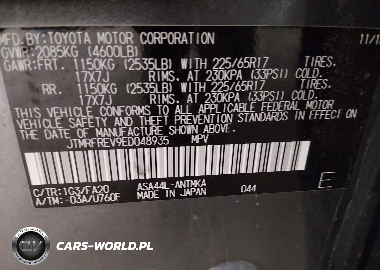 2014 Toyota Rav4 Xle VIN:JTMRFREV9ED048935 - 9