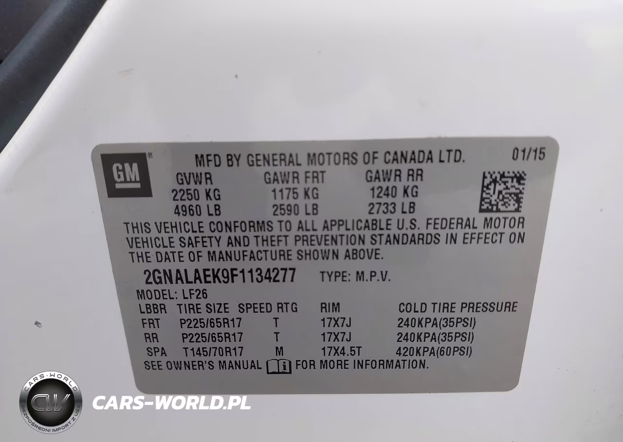 2015 Chevrolet Equinox Ls VIN:2GNALAEK9F1134277 - 9