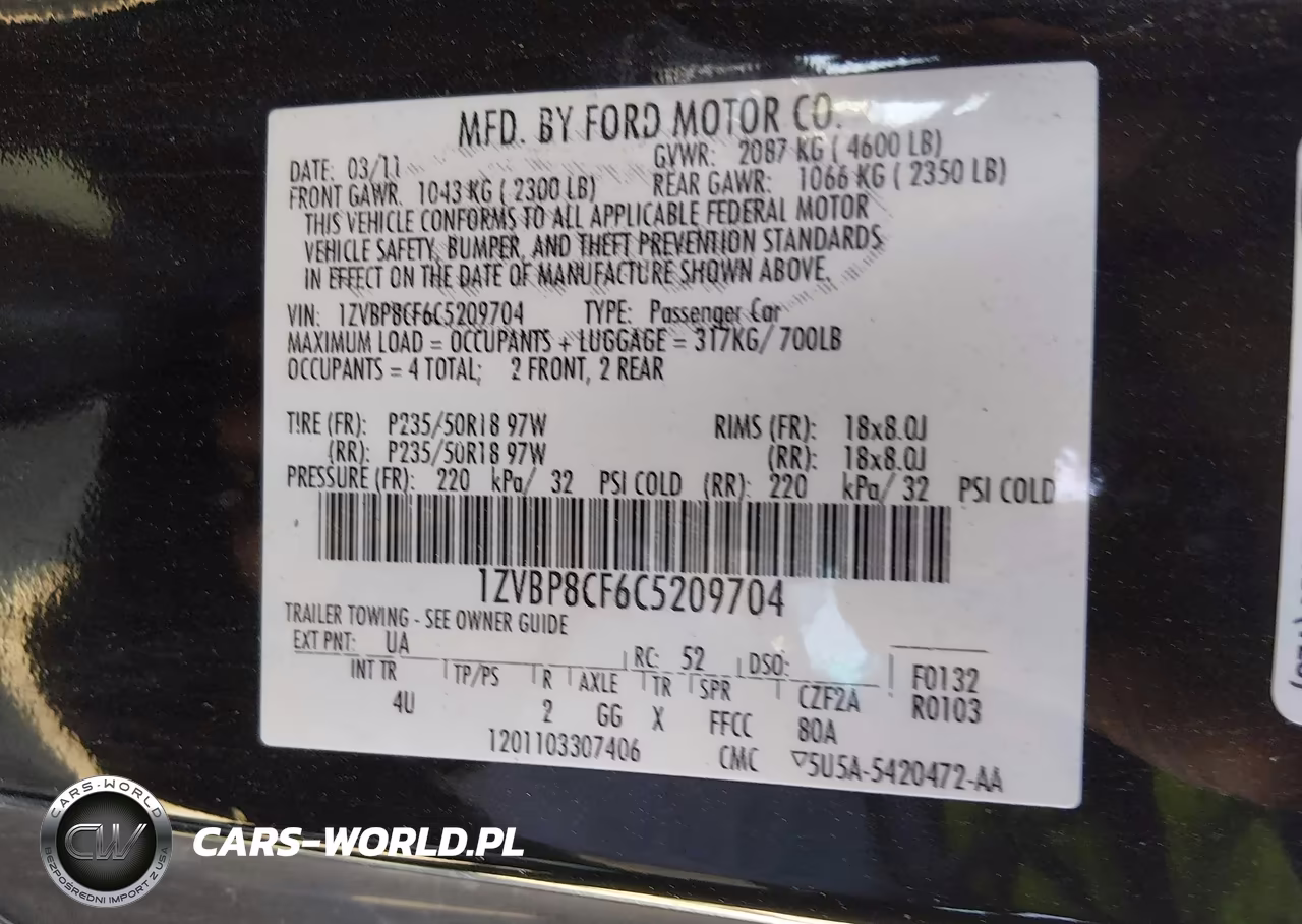 2012 Ford Mustang Gt Premium VIN:1ZVBP8CF6C5209704 - 9