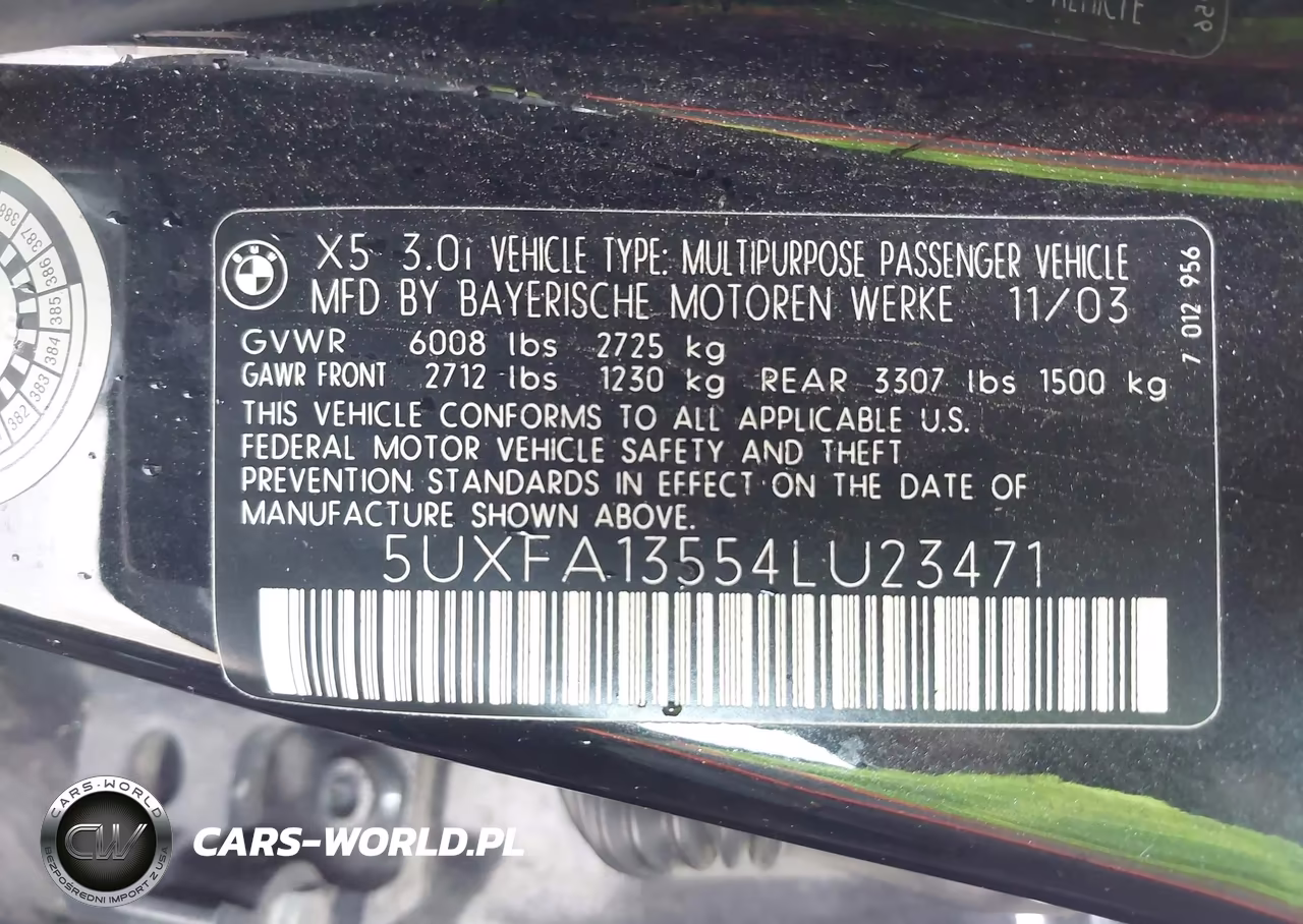2004 BMW X5 3.0I VIN:5UXFA13554LU23471 - 9