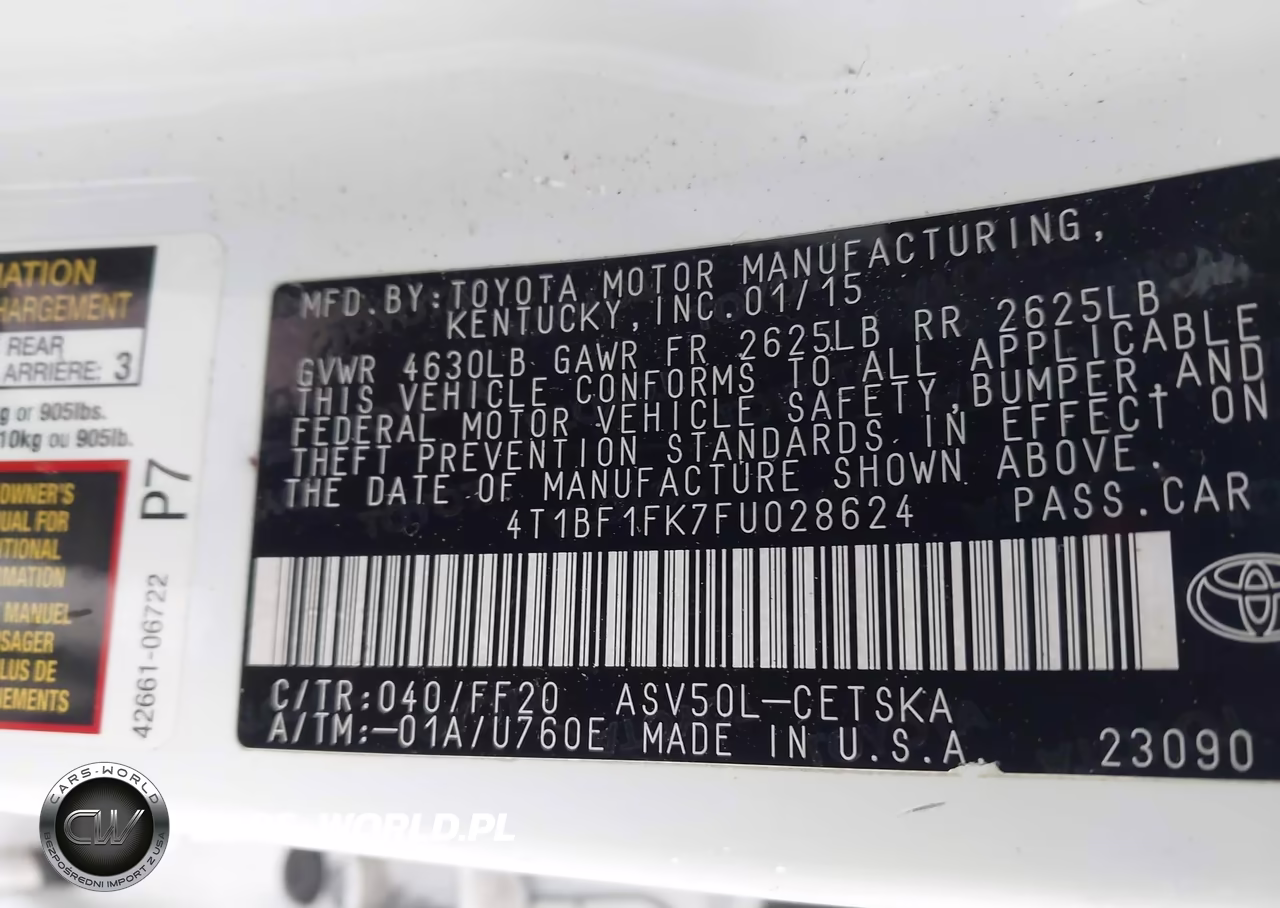 2015 Toyota Camry Se VIN:4T1BF1FK7FU028624 - 9