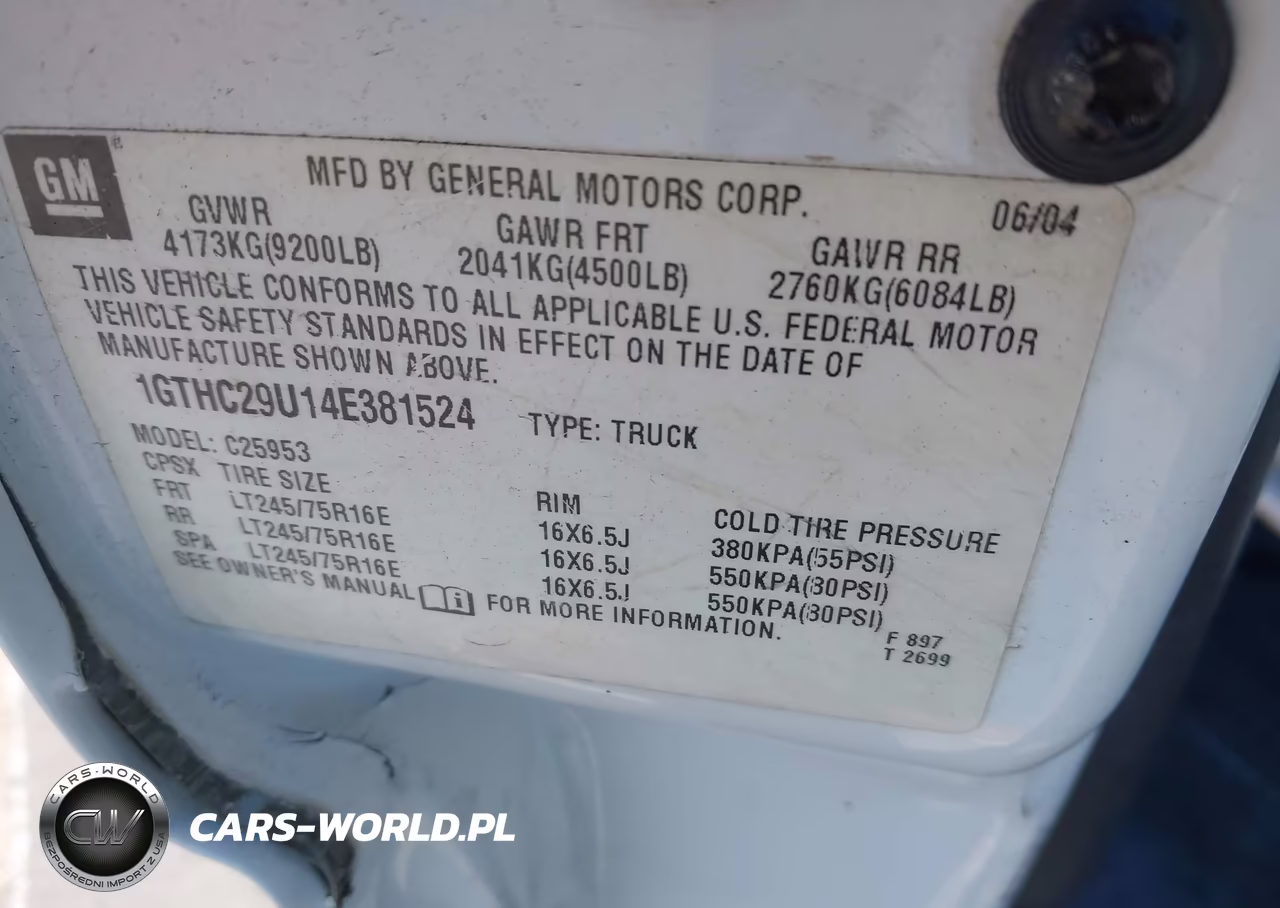 2004 GMC Sierra 2500Hd Work Truck VIN:1GTHC29U14E381524 - 9