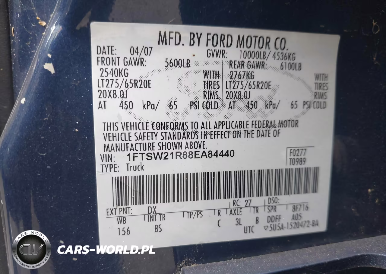 2008 Ford F-250 Lariat VIN:1FTSW21R88EA84440 - 9