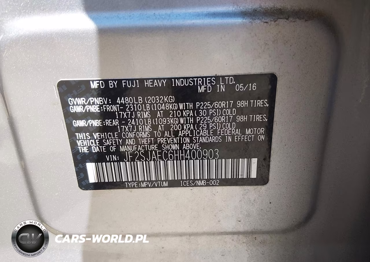 2017 Subaru Forester 2.5I Premium VIN:JF2SJAEC6HH400903 - 9