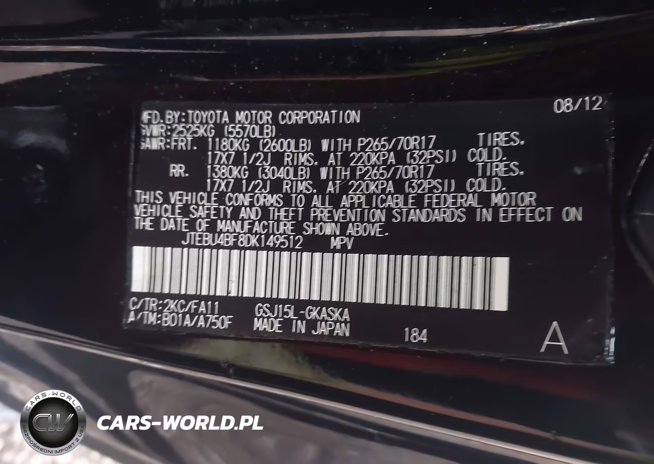 2013 Toyota Fj Cruiser VIN:JTEBU4BF8DK149512 - 9