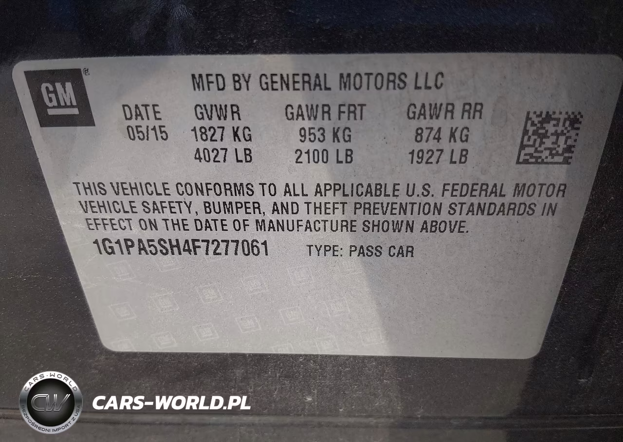 2015 Chevrolet Cruze Ls Auto VIN:1G1PA5SH4F7277061 - 9