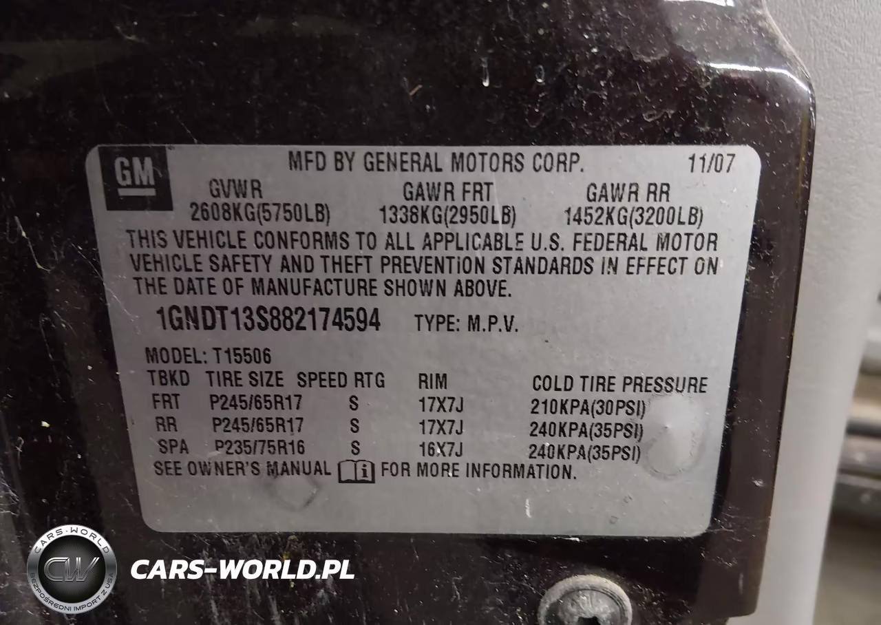 2008 Chevrolet Trailblazer Fleet VIN:1GNDT13S882174594 - 9