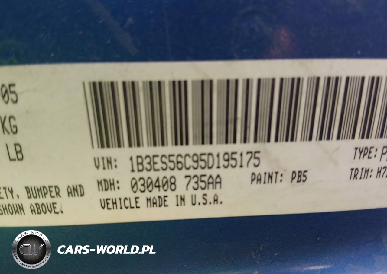 2005 Dodge Neon Sxt VIN:1B3ES56C95D195175 - 9
