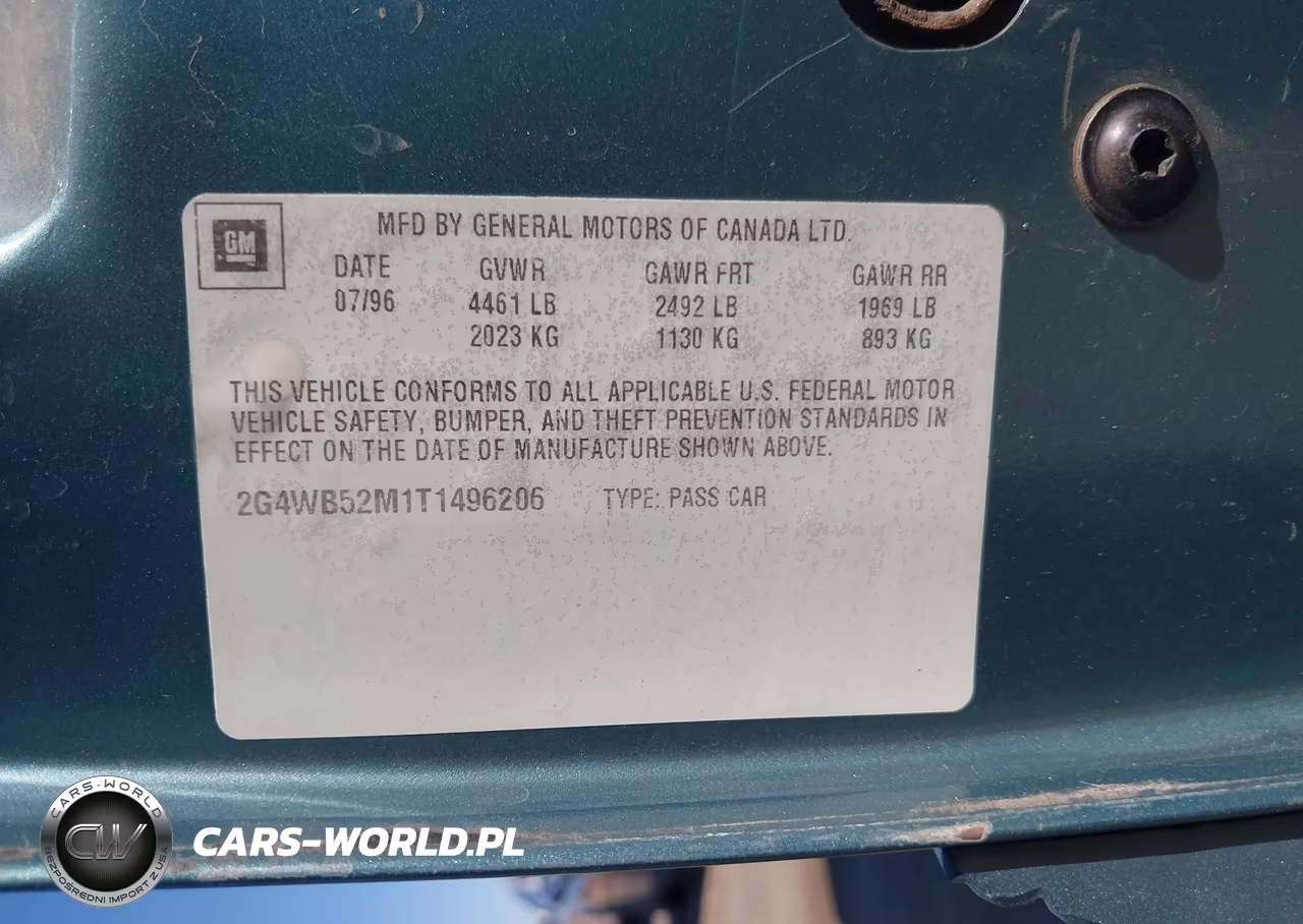 1996 Buick Regal Custom VIN:2G4WB52M1T1496206 - 9