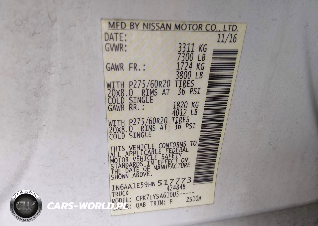 2017 Nissan Titan Platinum Reserve VIN:1N6AA1E59HN517773 - 9