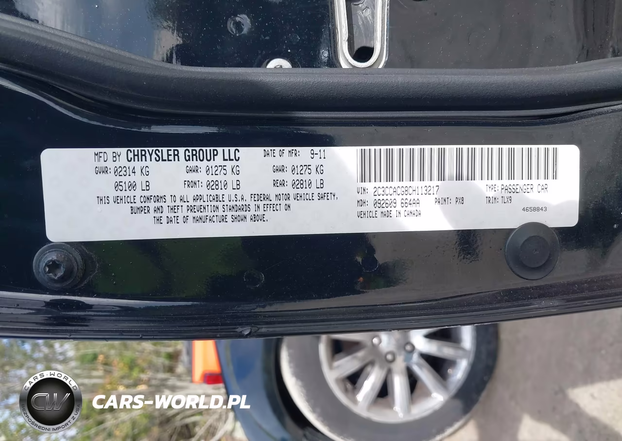 2012 Chrysler 300 Limited VIN:2C3CCACG8CH113217 - 9