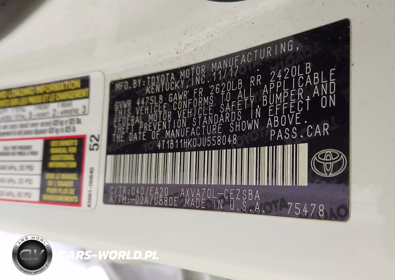 2018 Toyota Camry Se VIN:4T1B11HK0JU558048 - 9