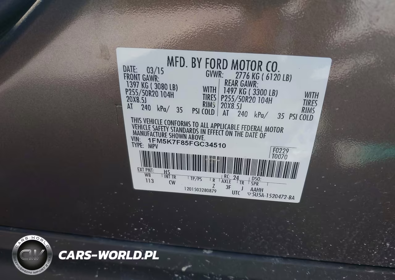 2015 Ford Explorer Limited VIN:1FM5K7F85FGC34510 - 9