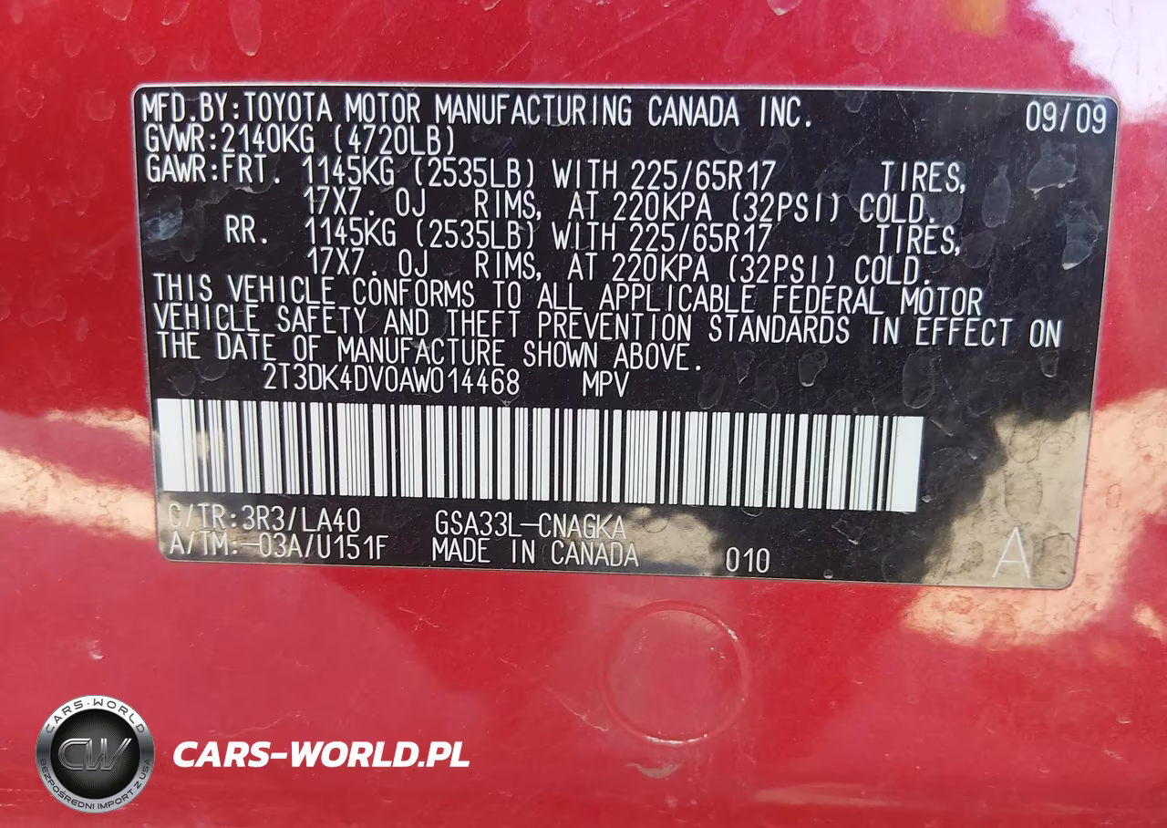 2010 Toyota Rav4 Limited V6 VIN:2T3DK4DV0AW014468 - 9