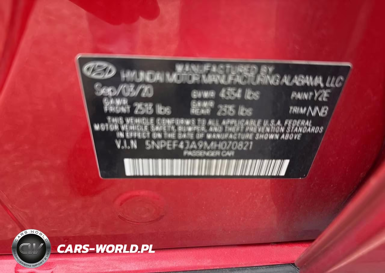 2021 Hyundai Sonata Sel VIN:5NPEF4JA9MH070821 - 9
