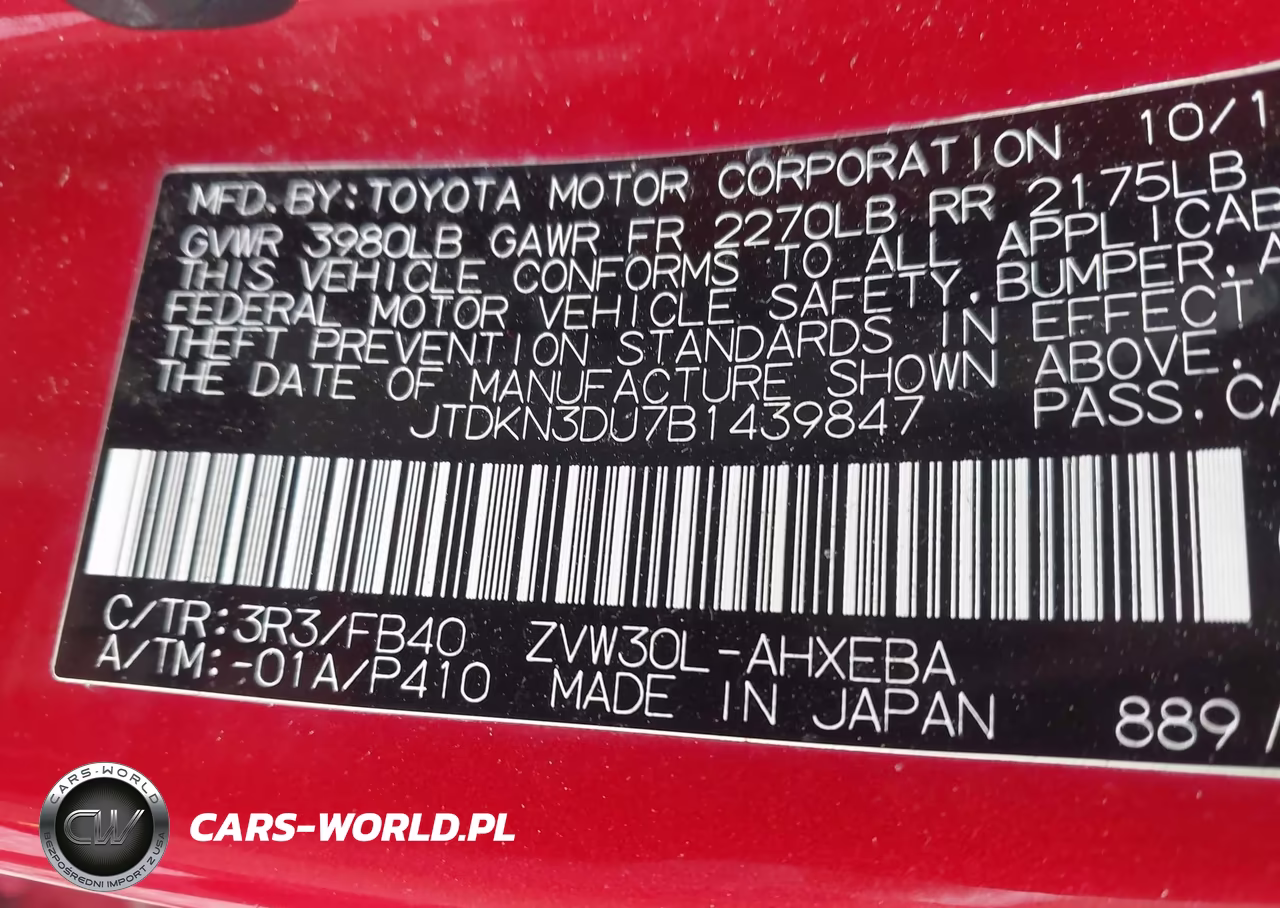 2011 Toyota Prius Two VIN:JTDKN3DU7B1439847 - 9