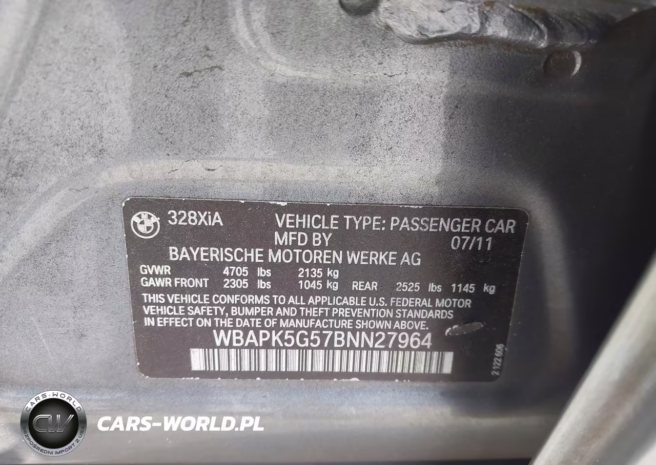 2011 BMW 328I xDrive VIN:WBAPK5G57BNN27964 - 9