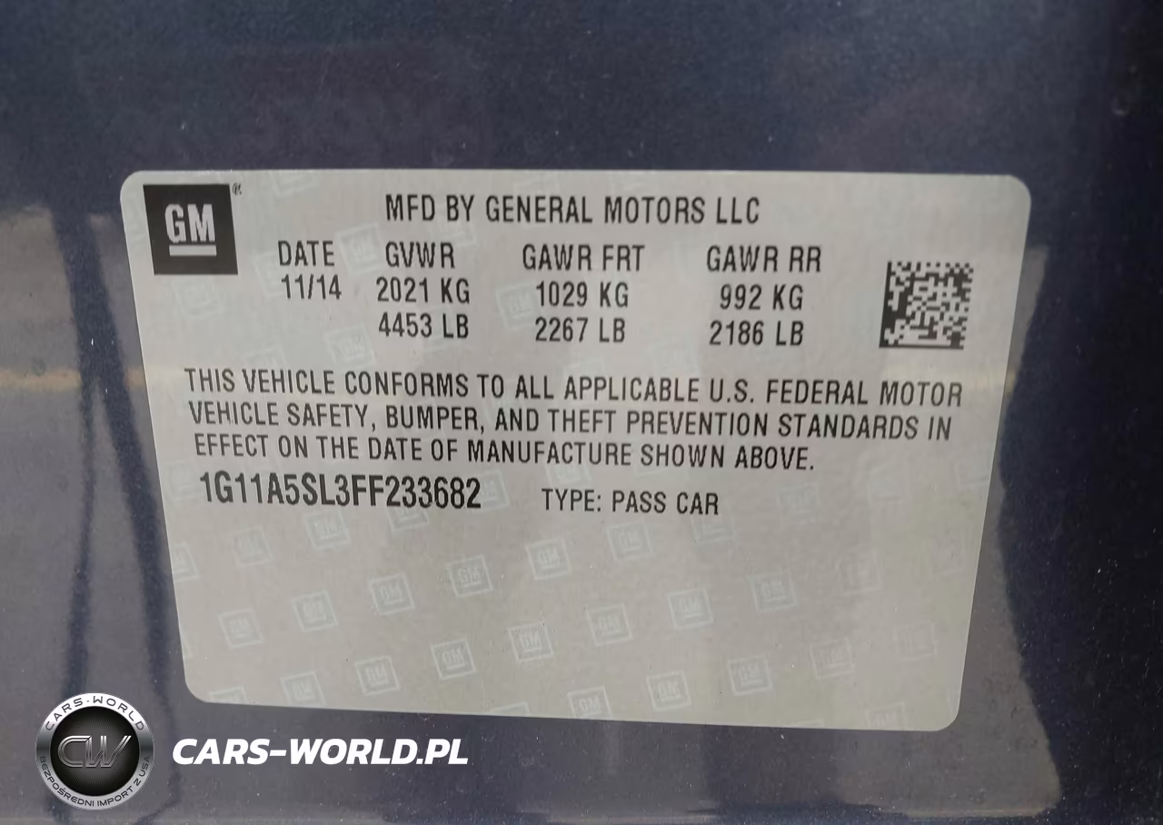 2015 Chevrolet Malibu 1Fl VIN:1G11A5SL3FF233682 - 9