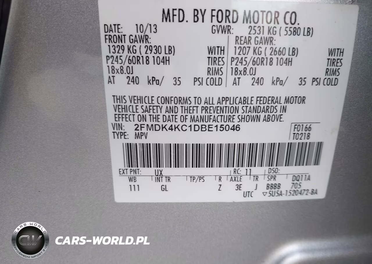 2013 Ford Edge Limited VIN:2FMDK4KC1DBE15046 - 9