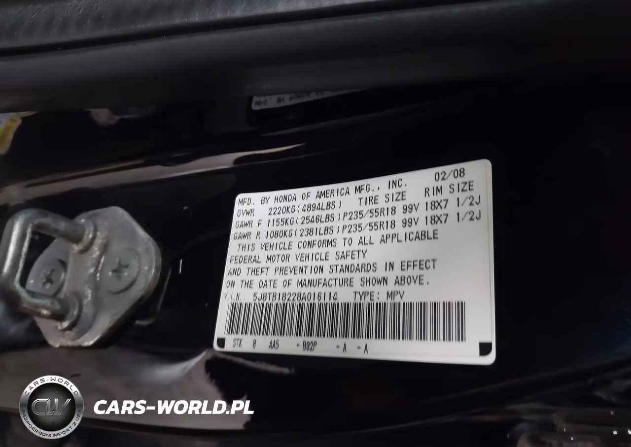 2008 Acura Rdx VIN:5J8TB18228A016114 - 9