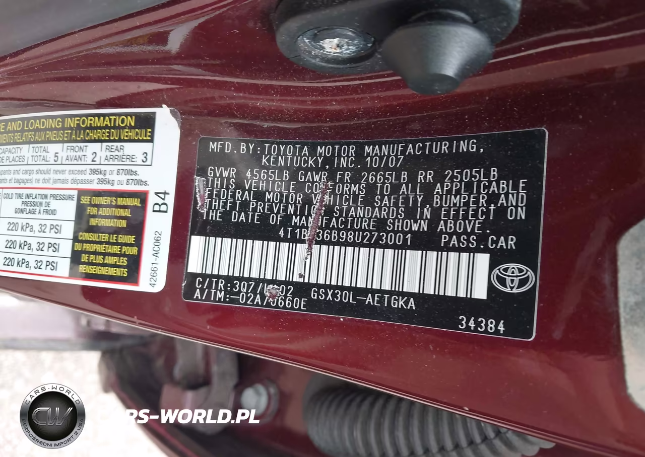 2008 Toyota Avalon Xls VIN:4T1BK36B98U273001 - 9