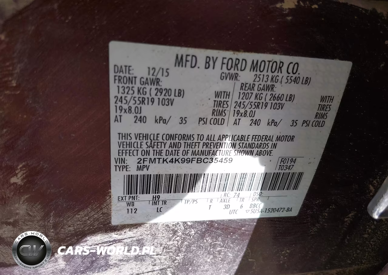 2015 Ford Edge Titanium VIN:2FMTK4K99FBC35459 - 9
