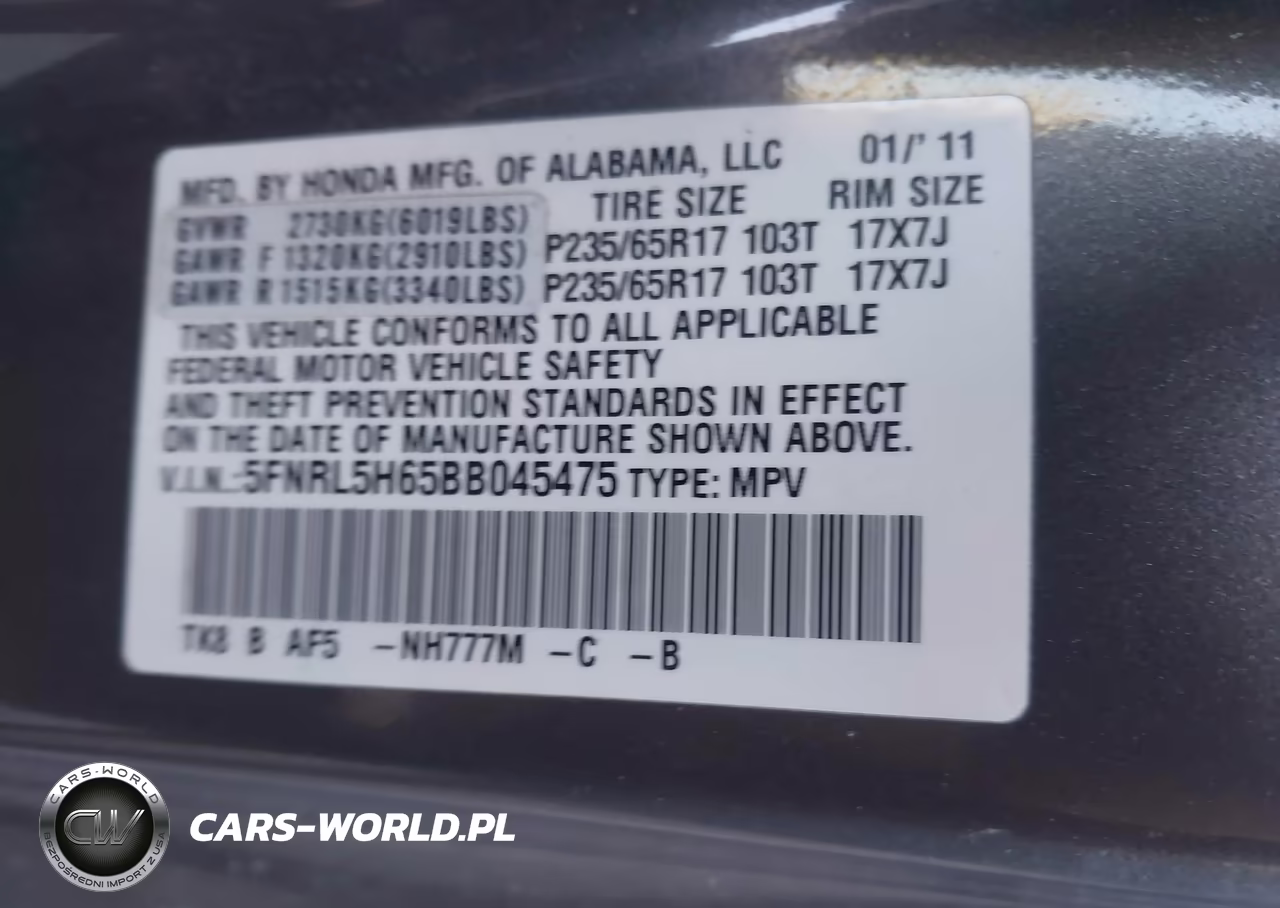 2011 Honda Odyssey Ex-L VIN:5FNRL5H65BB045475 - 9