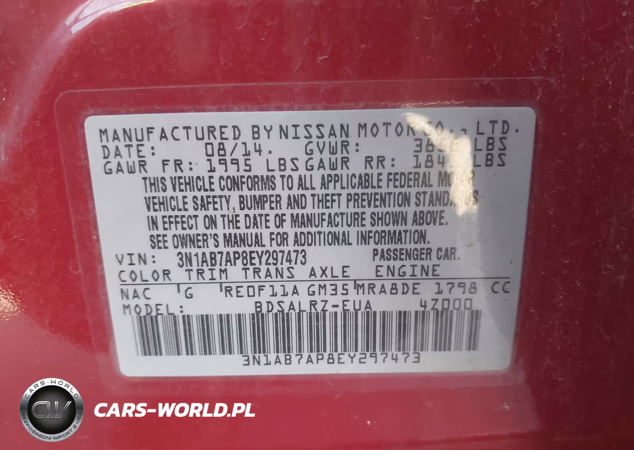 2014 Nissan Sentra Sr VIN:3N1AB7AP8EY297473 - 9