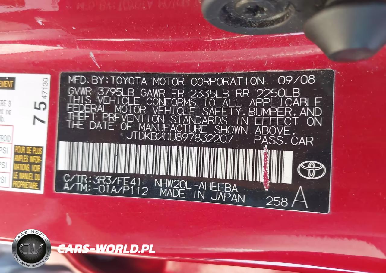 2009 Toyota Prius VIN:JTDKB20U897832207 - 9