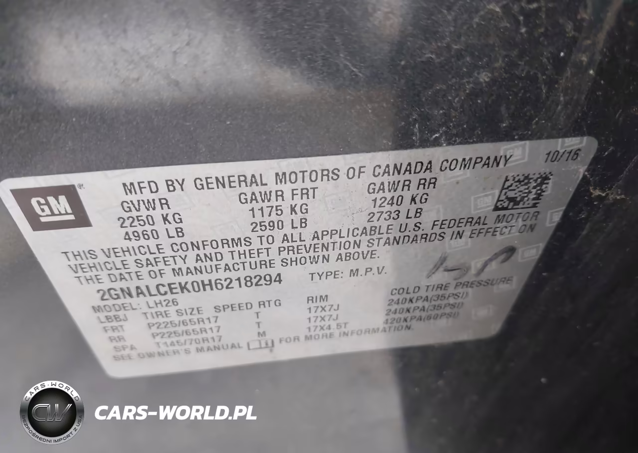 2017 Chevrolet Equinox Lt VIN:2GNALCEK0H6218294 - 9