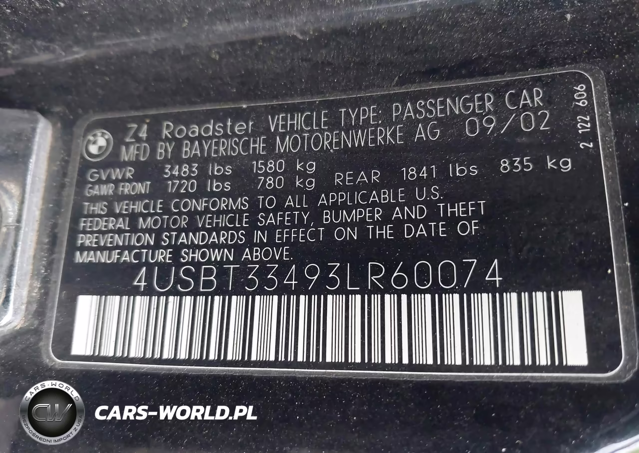 2003 BMW Z4 2.5I VIN:4USBT33493LR60074 - 9