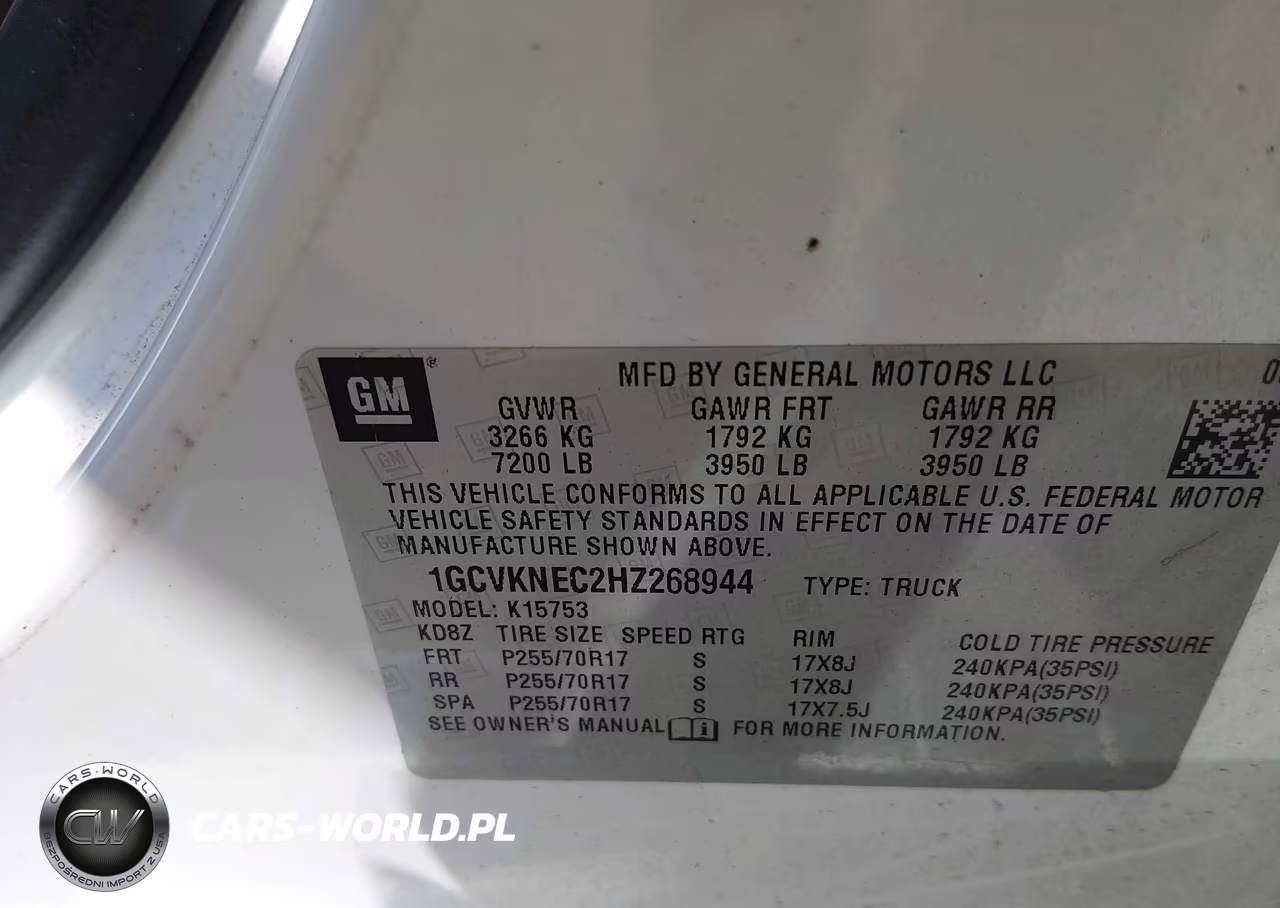 2017 Chevrolet Silverado 1500 Wt VIN:1GCVKNEC2HZ268944 - 9