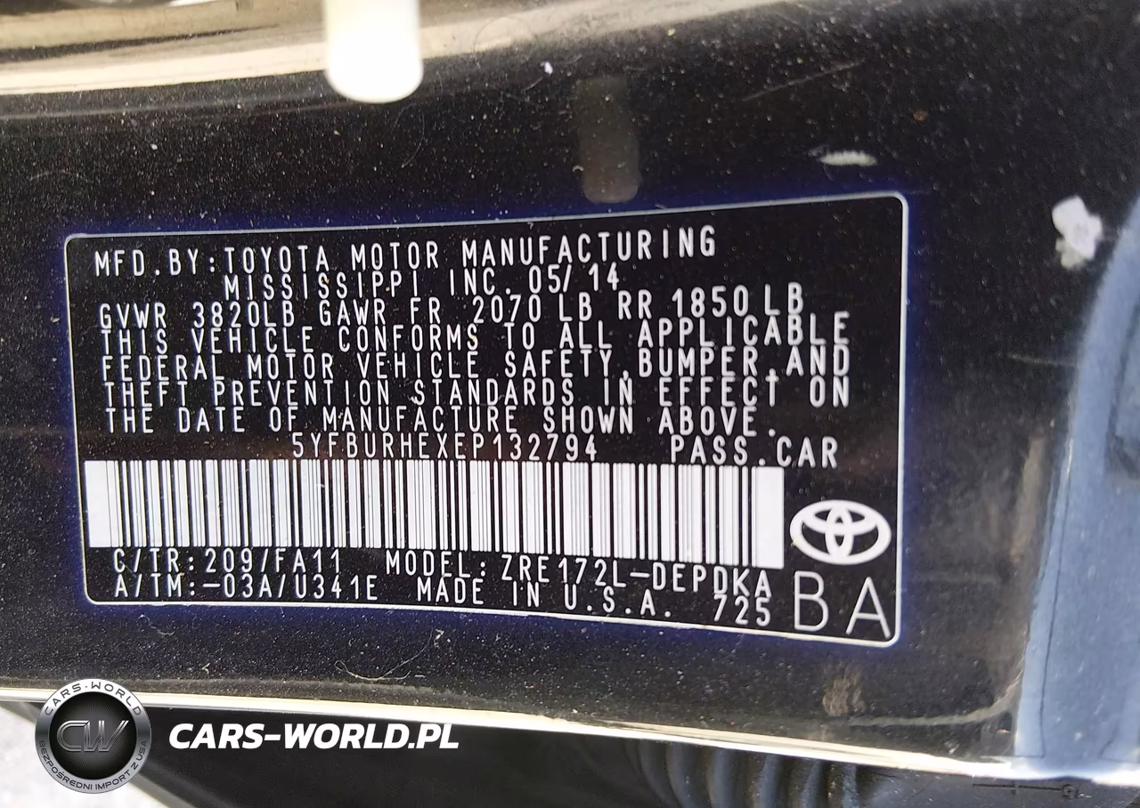 2014 Toyota Corolla L VIN:5YFBURHEXEP132794 - 9