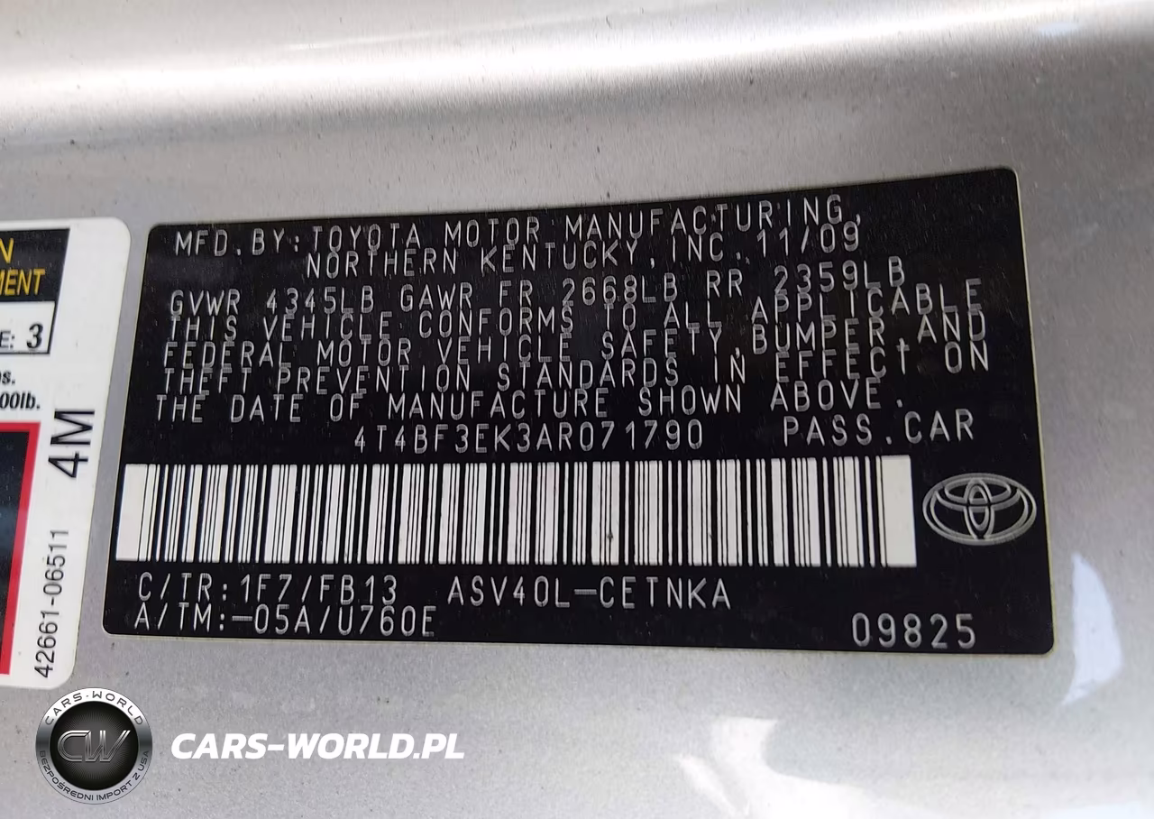 2010 Toyota Camry Le VIN:4T4BF3EK3AR071790 - 9