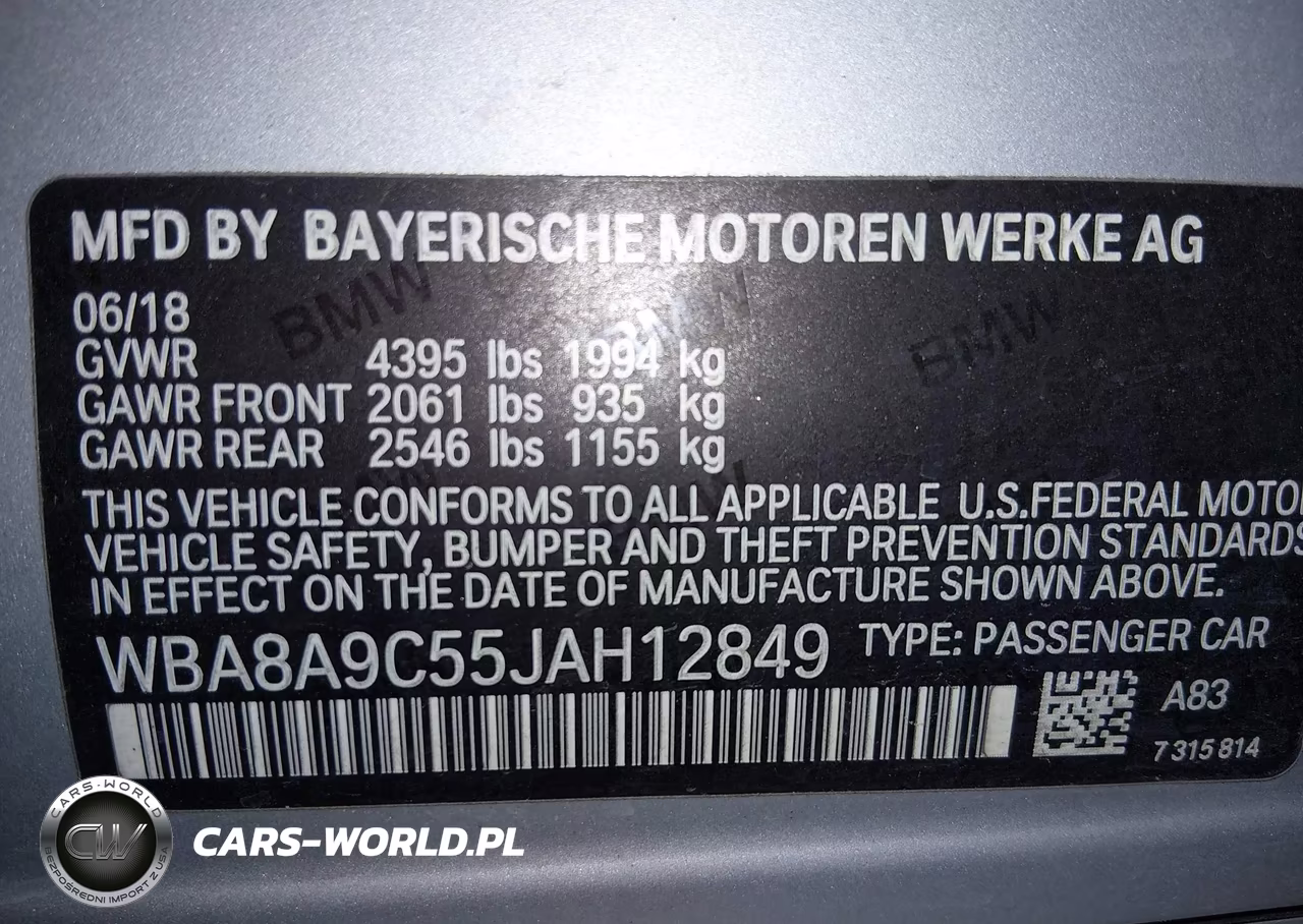 2018 BMW 320I VIN:WBA8A9C55JAH12849 - 9