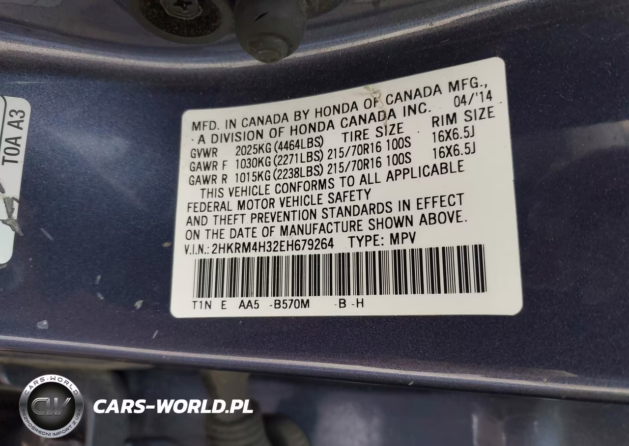 2014 Honda Cr-V Lx VIN:2HKRM4H32EH679264 - 9